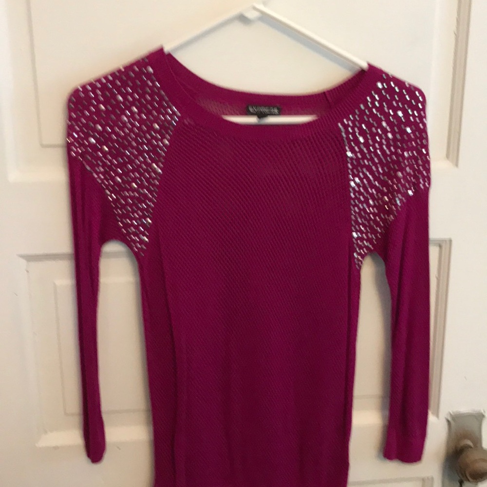 Bright pink express sweater xs